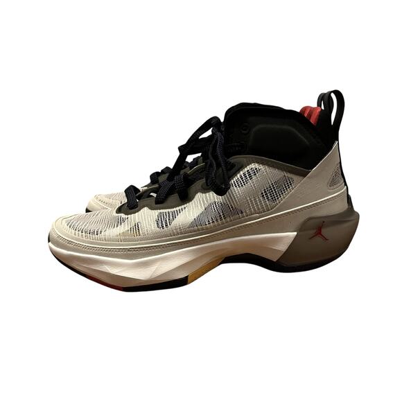 Air Jordan 37 Beyond Borders Shoes Light Bone Dark Concord Sneakers Kid Size 6Y - Picture 1 of 11